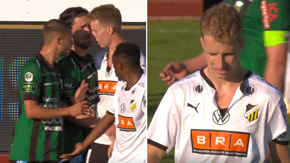 Se när Samuel Gustafson blir utvisad – och Häcken göra mål på straff.