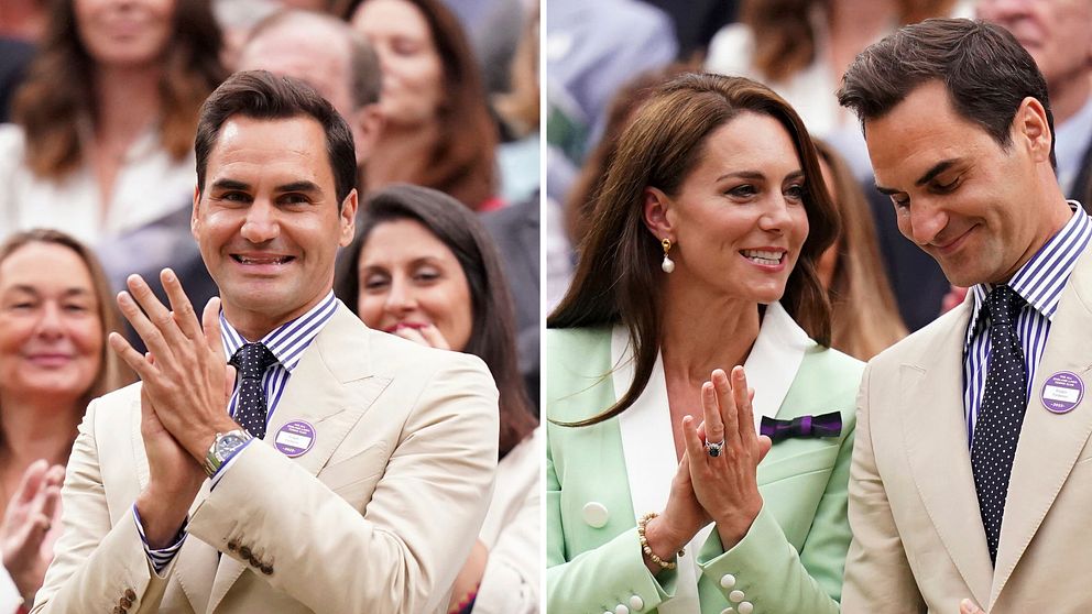 Roger Federer hyllades på Wimbledon.