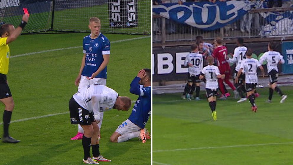 Se när Haris Brkic visas ut för filmning – vilket får ÖSK att kvittera i 96:e.