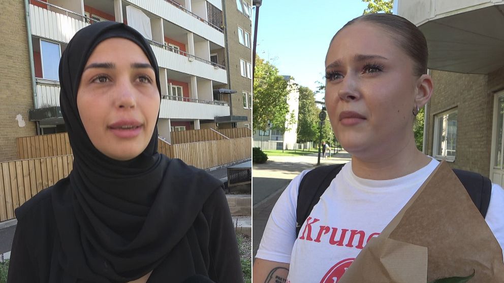 Hiba Monzer, t v, och Minna Li  som bor i Rosengård