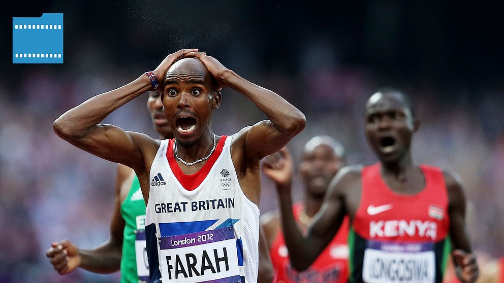 Mo Farah chockad över sin OS-dubbel på hemmaplan i London 2012.