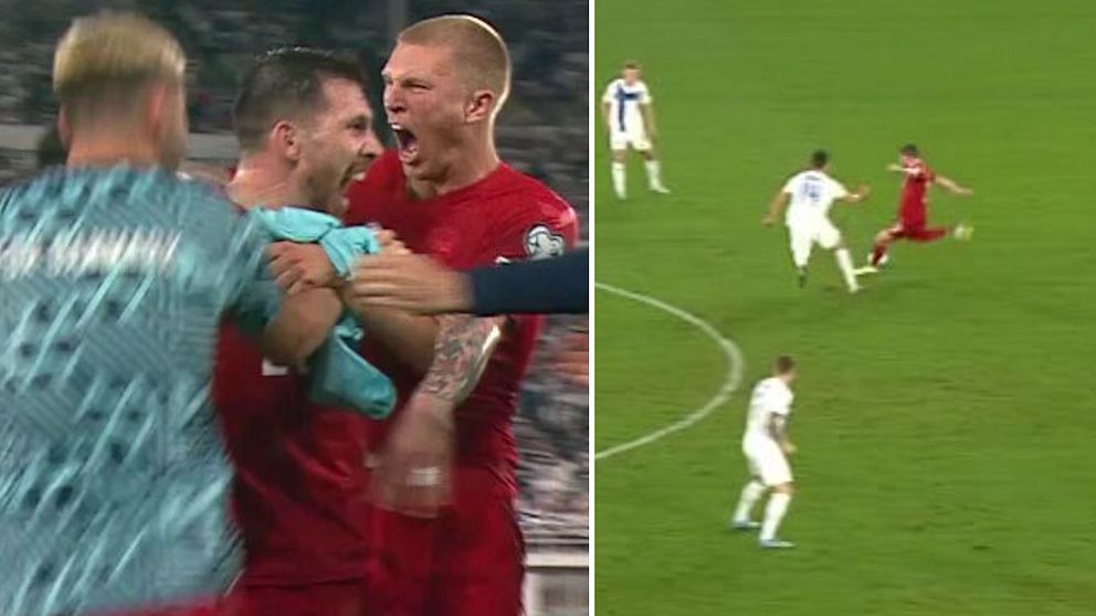 Se Höjbjergs mål som gav Danmark tre viktiga poäng mot Finland.