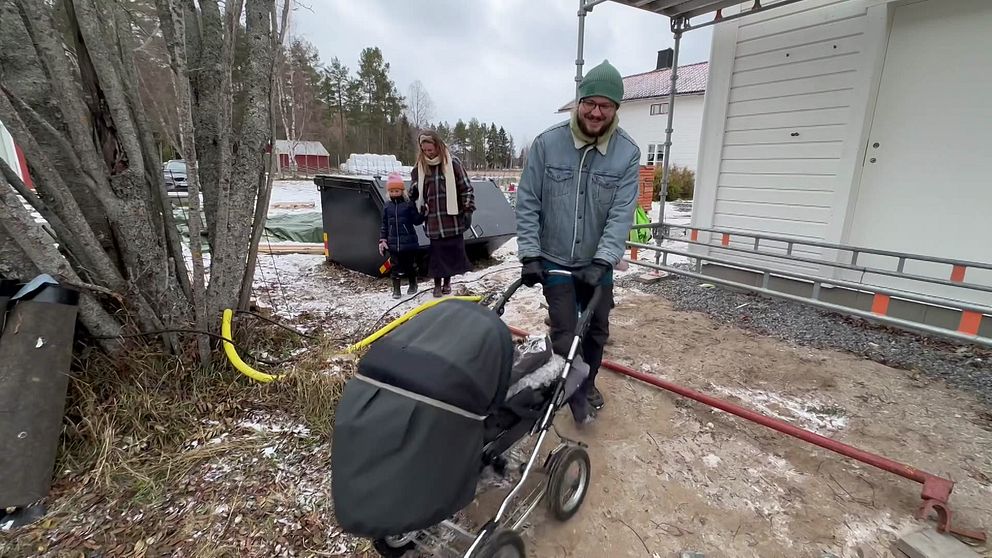 Lovisa Johansson och Anton Odh bygger hus i Granån,