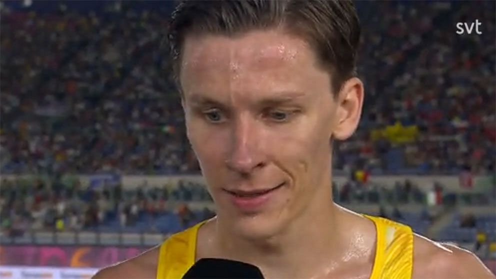 En mycket besviken Andreas Almgren efter fjärde platsen på 10 000 m
