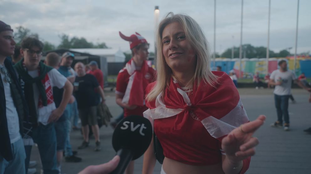 Danmarkfan i intervju efter EM-matchen mellan Danmark och England