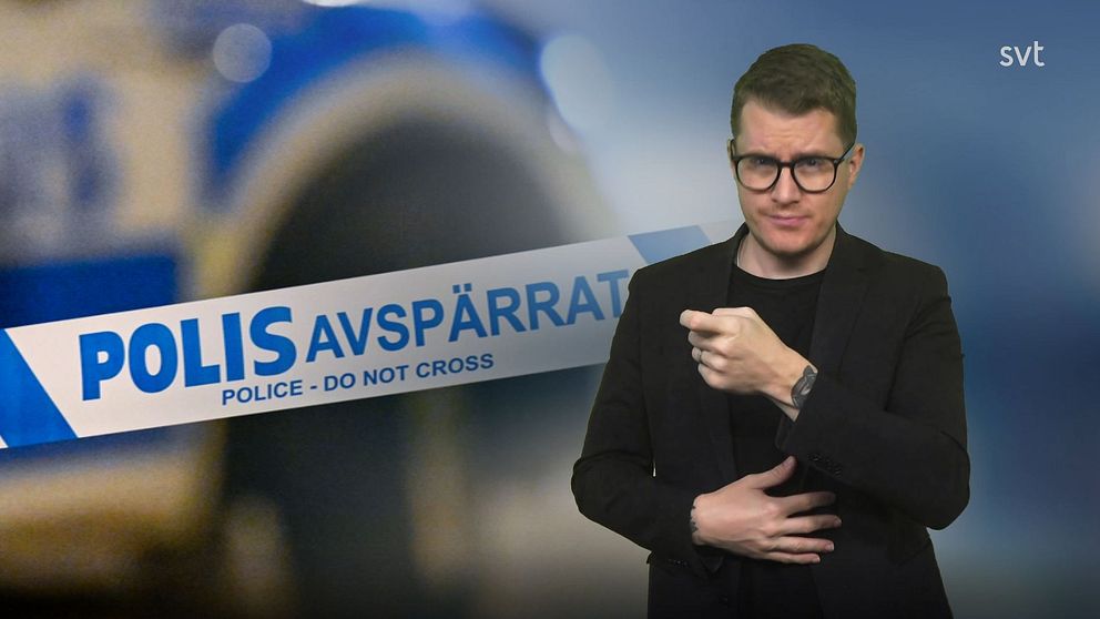 Magnus tecknar ”skjutning” vid ett polisavspärrningsband