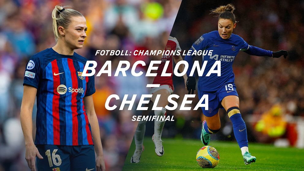 Delad bild av Barcelona-Chelsea semifinal. Spelare från varje lag i Champions League.