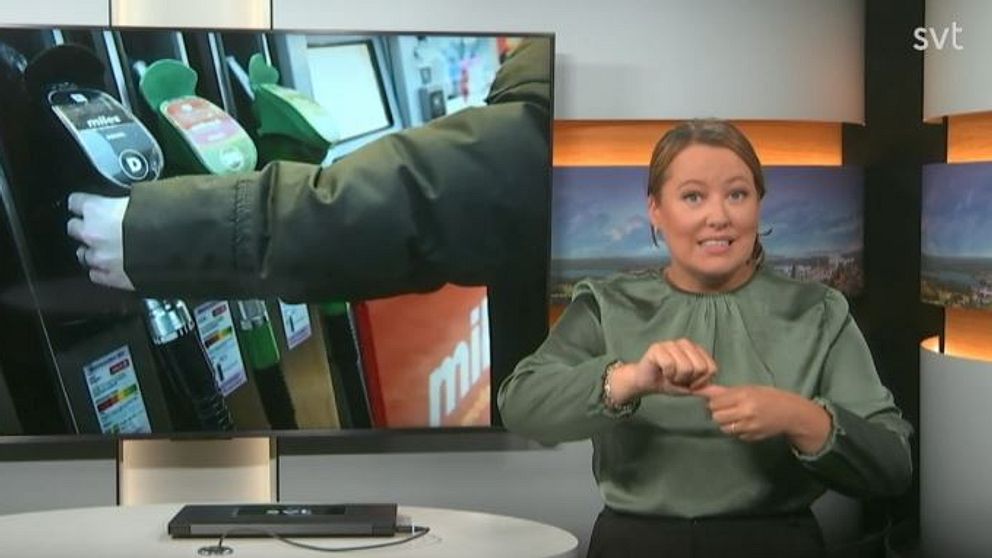 Programledaren tecknar ordet ”bränsle”