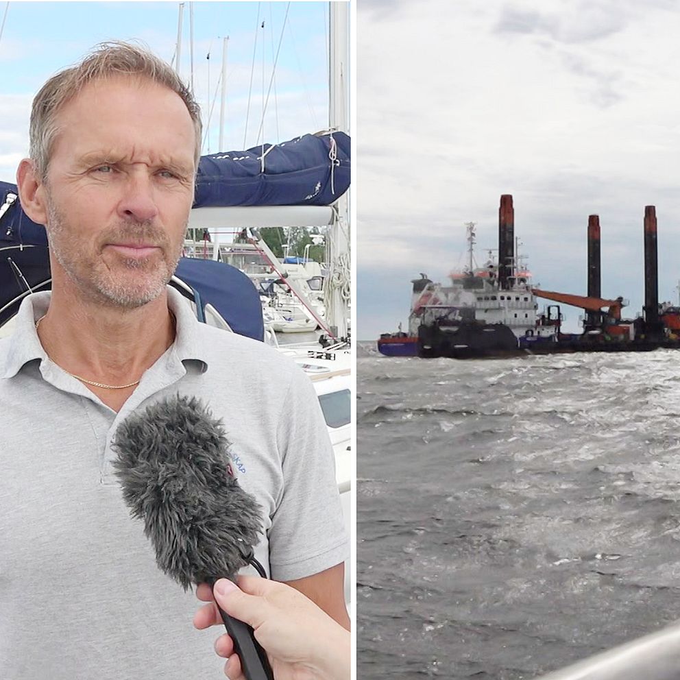 Per Hägglund, ordförande i Luleå Segelsällskap och muddringsverken utanför Luleå hamn.