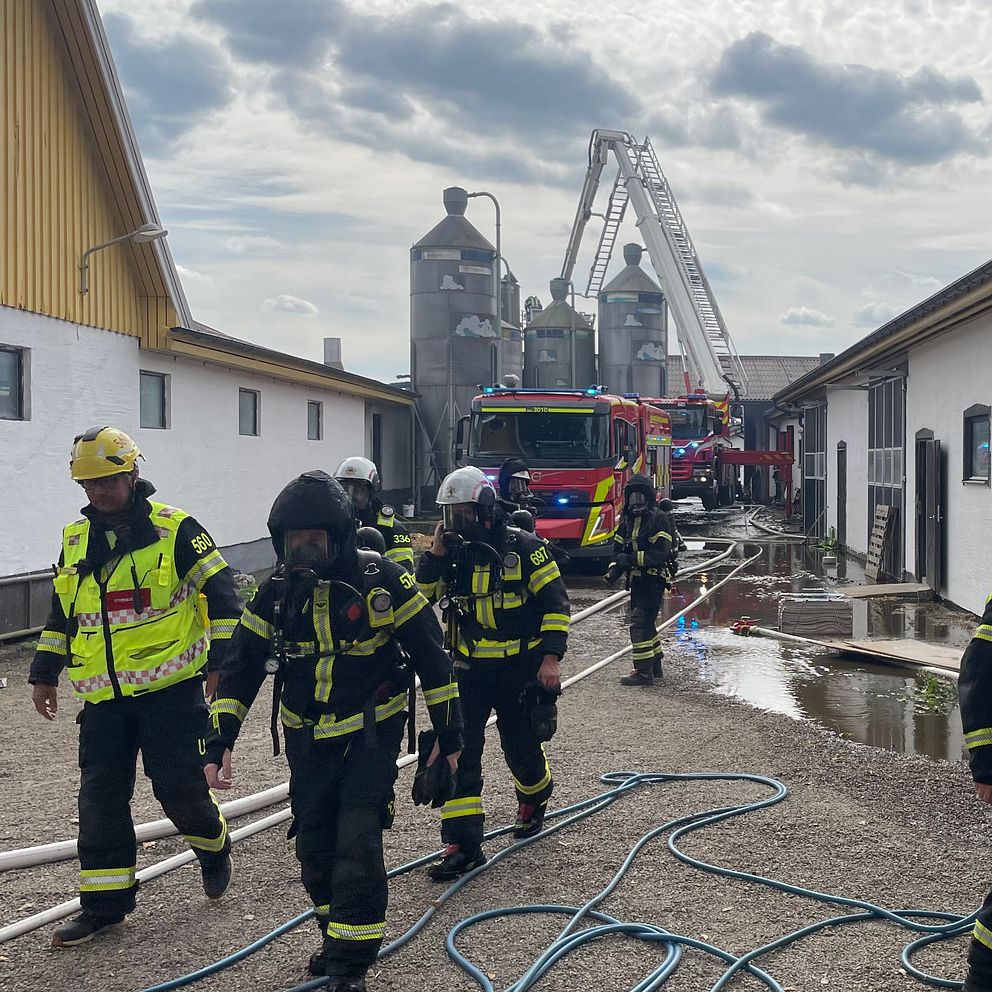 brand i ladugård i Åstorp
