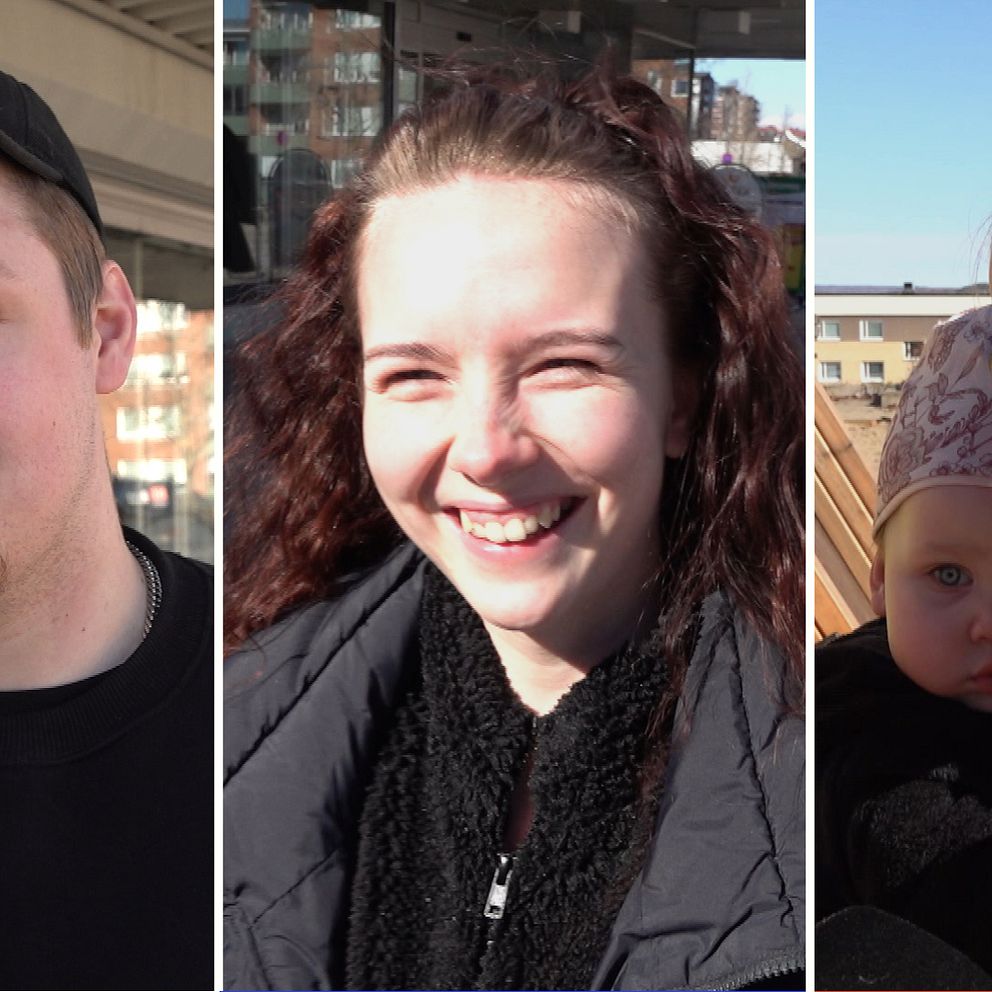 Montage av tre bilder på en kille och två tjejer.