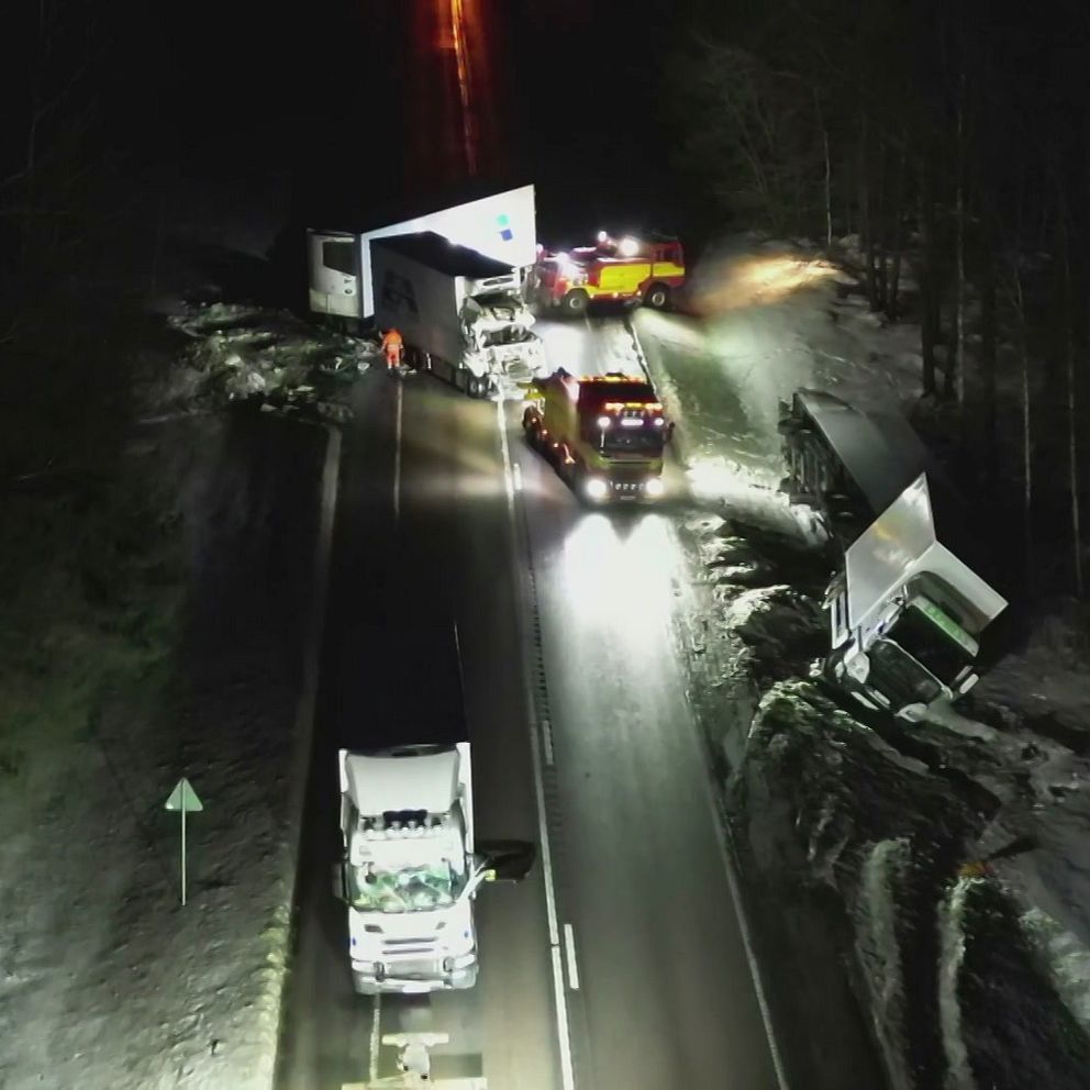 Drönarflygning över olycka.