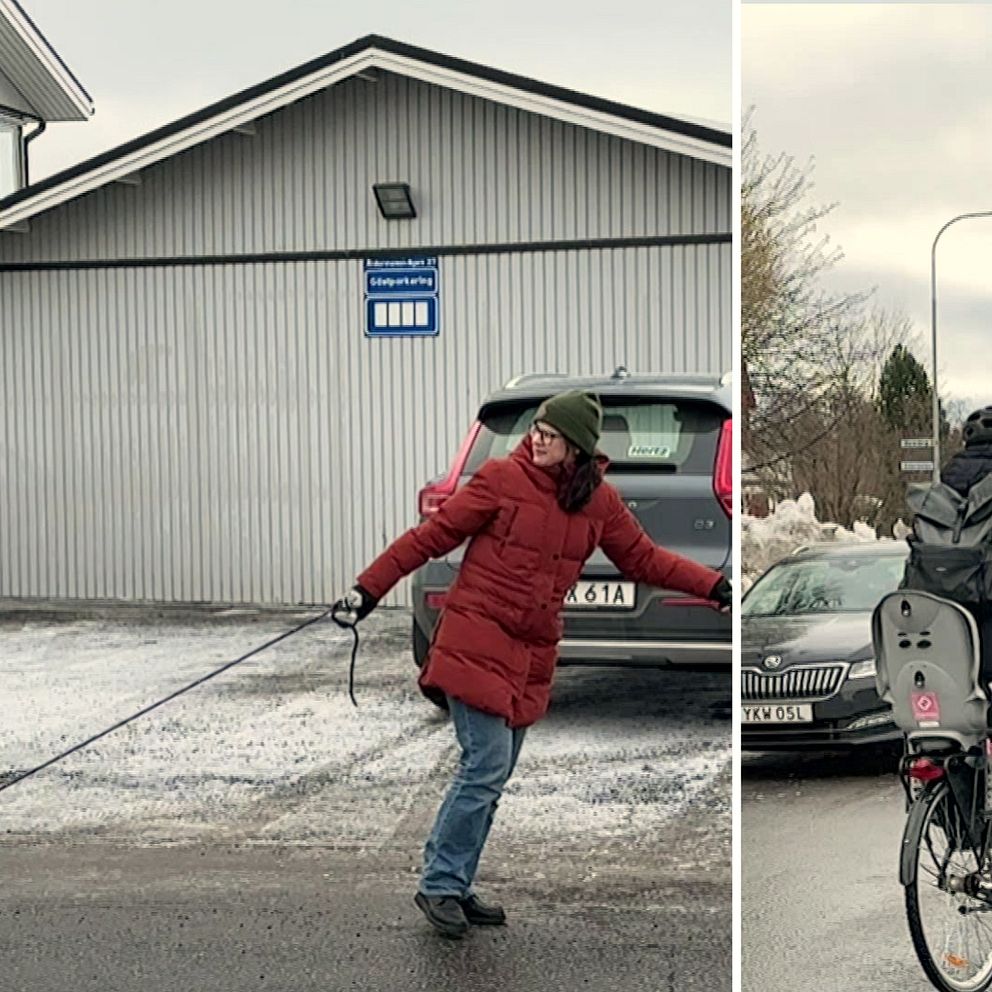Trafikkaos på Teg i Umeå.