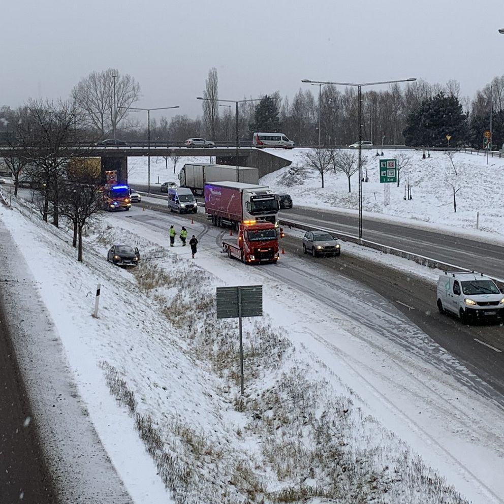 Köer på E4:an vid A6.