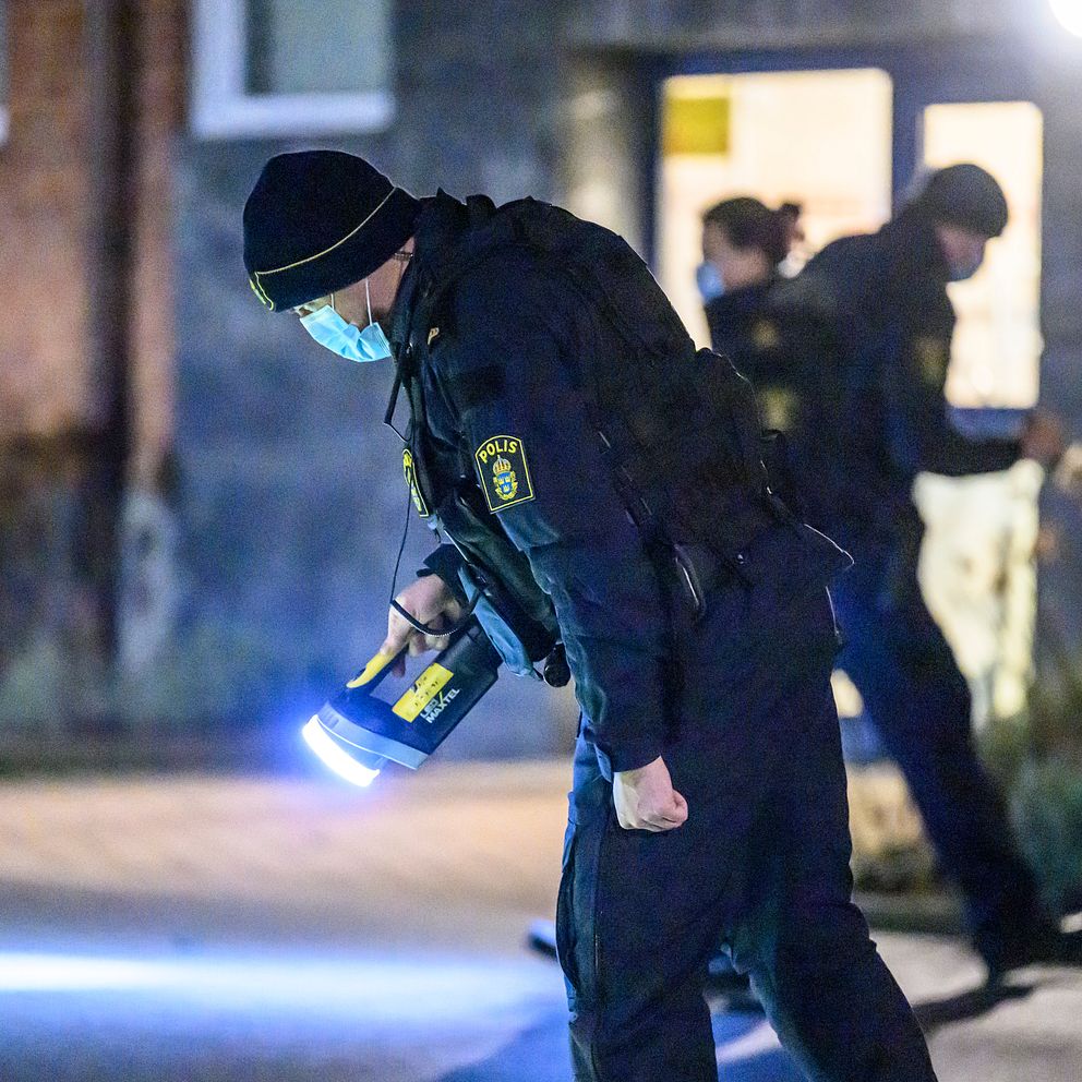 Polisen är på plats.