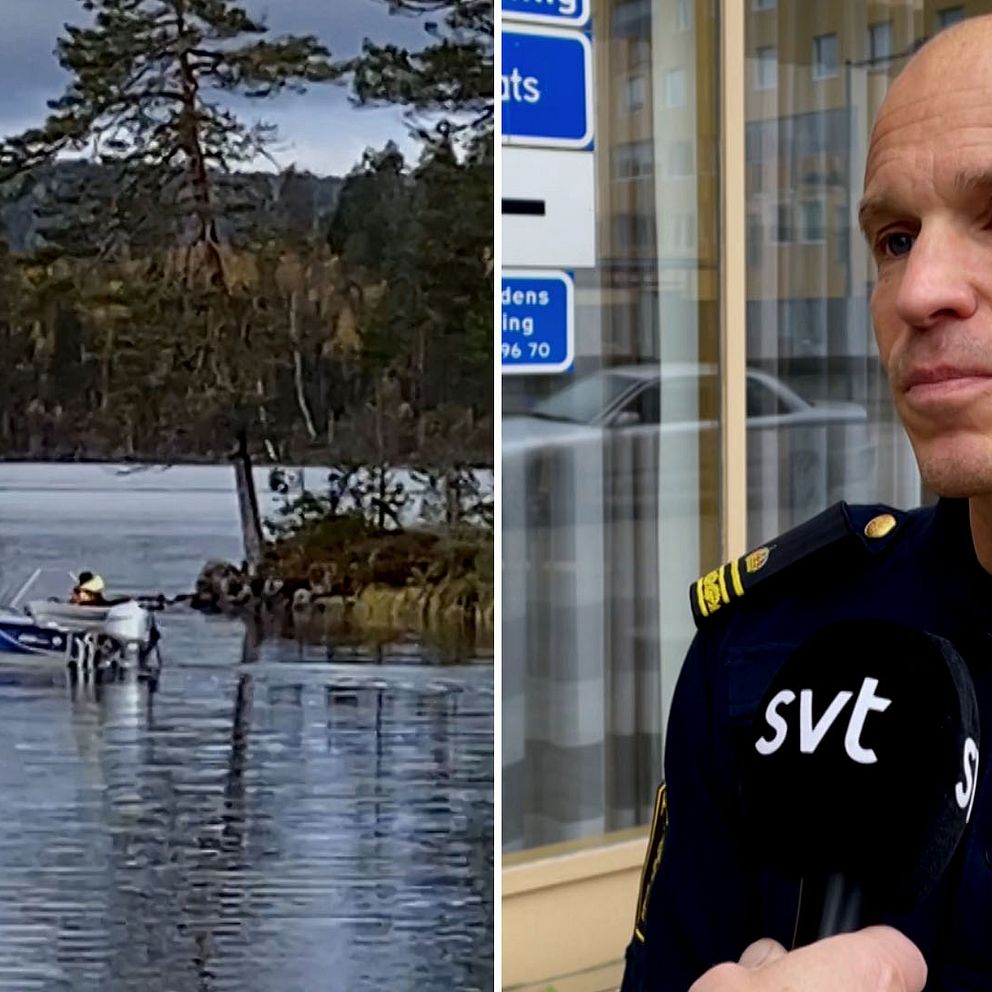 Polis söker vid sjö och intervjuas om försvunna Timråkvinnan som hittats mördad.