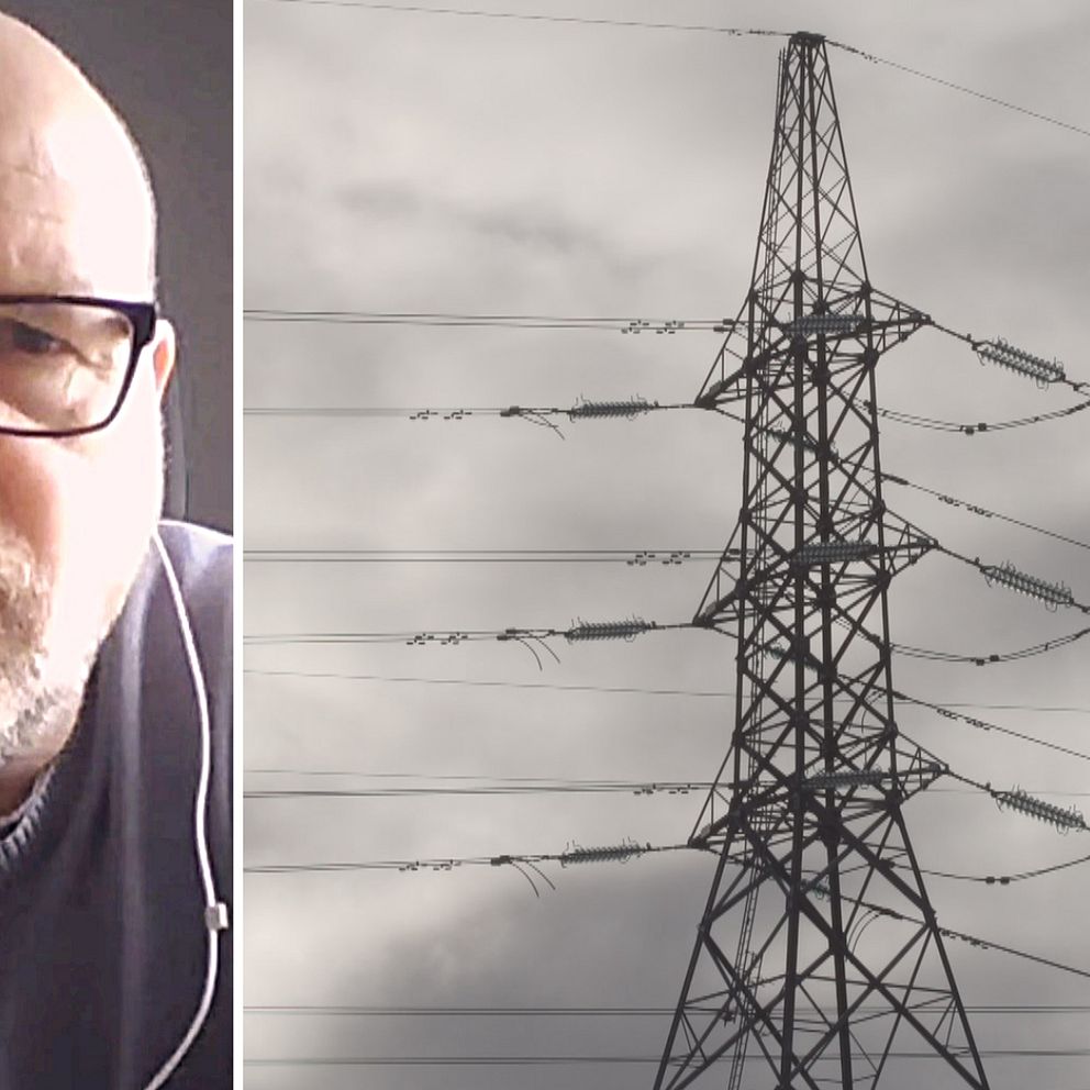 Magnus Thortensson, Energiföretagen, intervjuas av SVT om varför elpriserna i norr är så höga just nu.