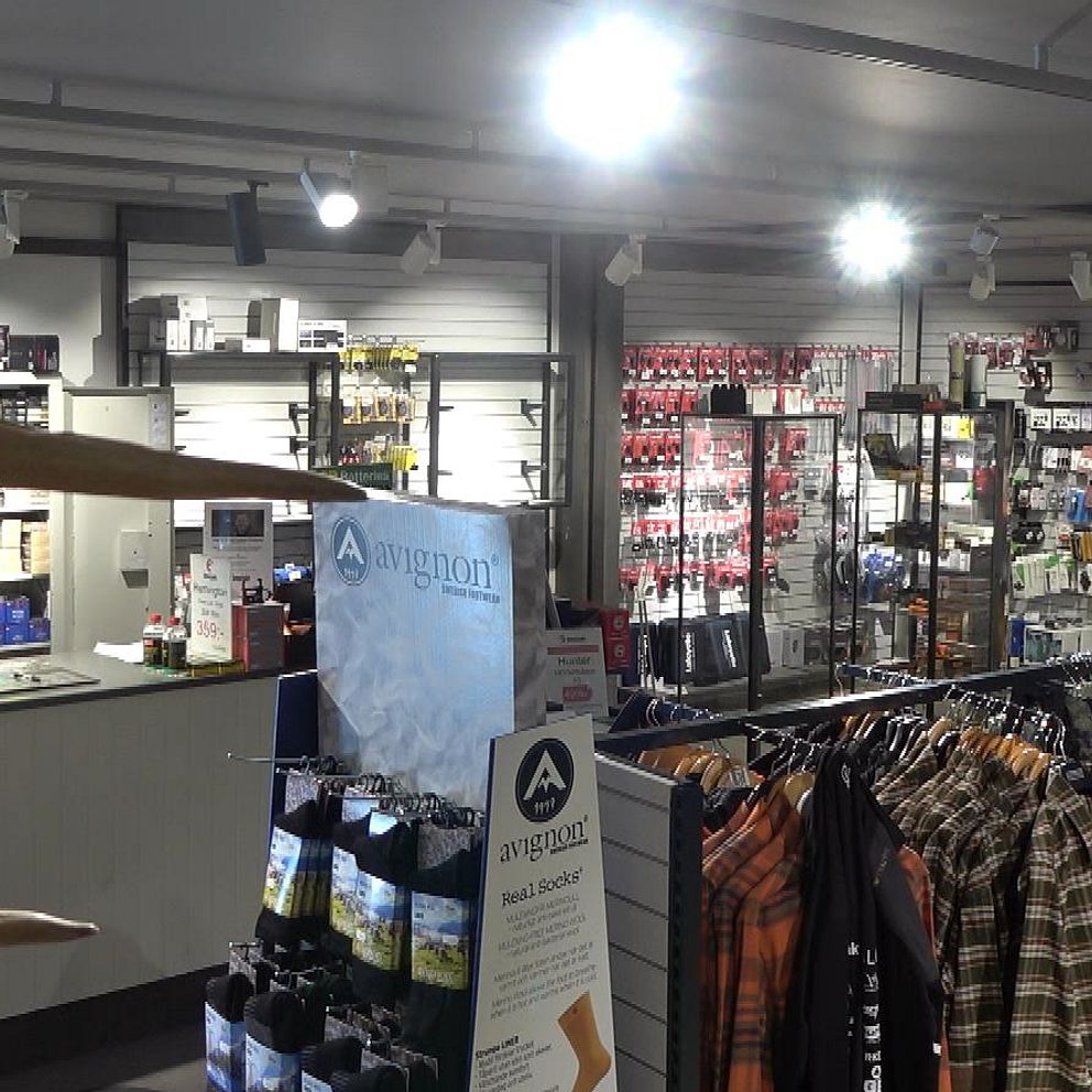 Interiör jaktbutik Östersund