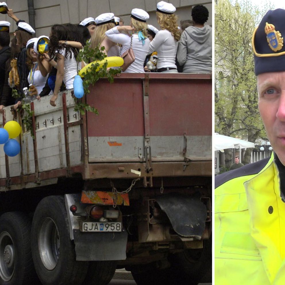 Trafikpolisen Petter Wahllöf ger några tips om säkerhet inför studentdagen.
