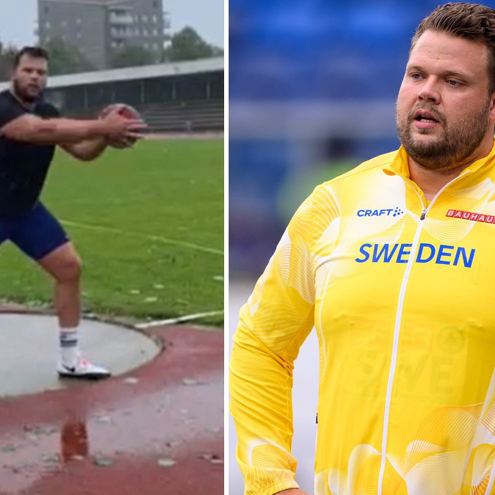 Se Daniel Ståhls kast i regnovädret.