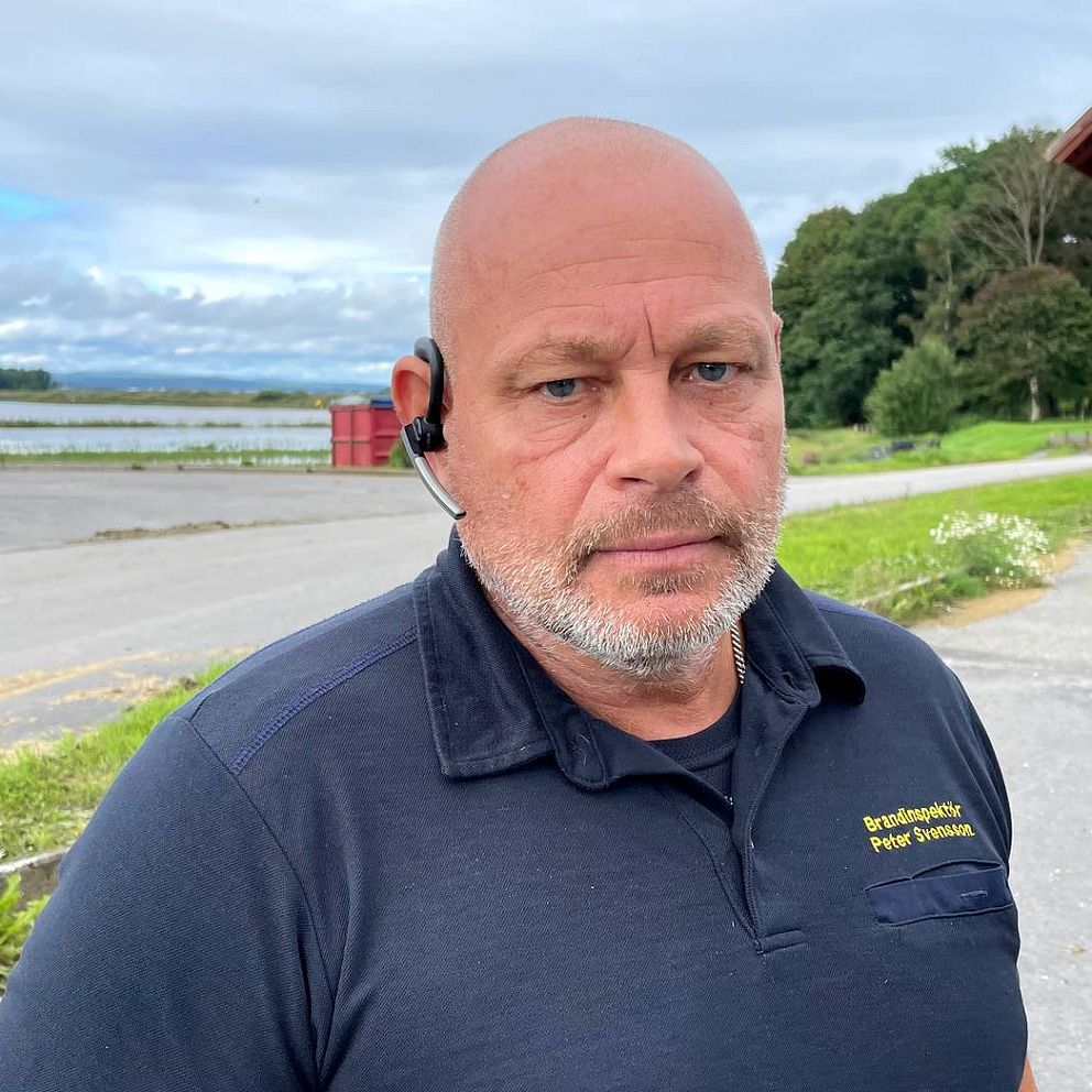 Insatsledare Peter Svensson från Nerikes brandkår.
