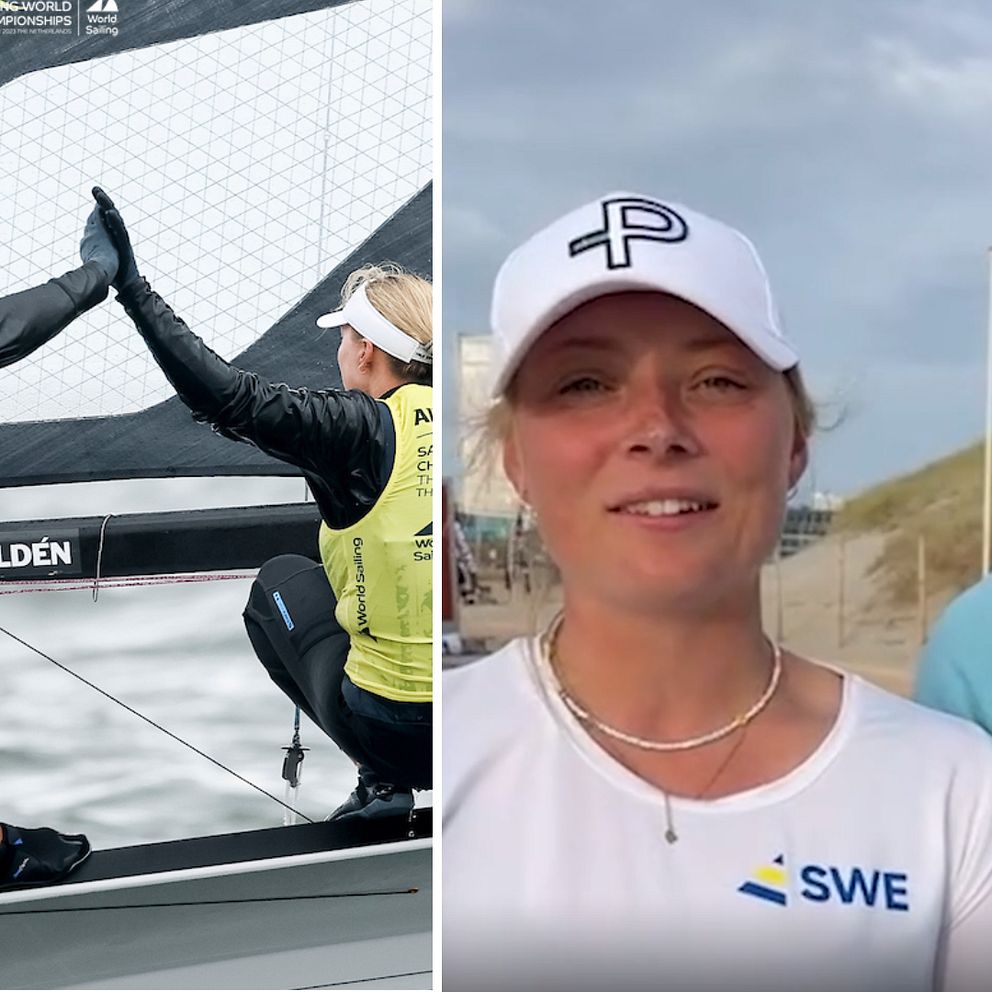 VM-guld till Vilma Bobeck och Rebecca Netzler i klassen 49erFX.