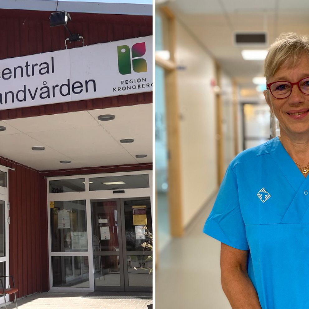 Vänster: Vårdcentralen i Tingsryd. Höger: Gunilla Berg, verksamhetschef.