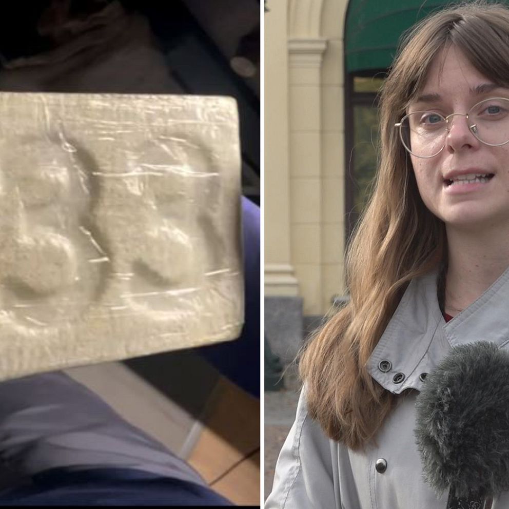 Splitbild: Knark från polisens förundersökning och SVT:s reporter.