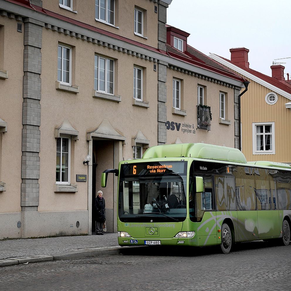 bild på en stadsbuss i Växjö