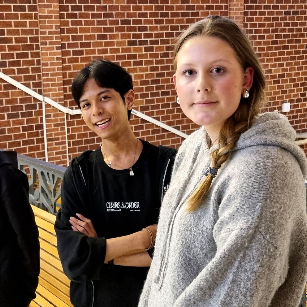 Alexander Yary, Khader Mohammad, Parinya Chaiyarod och Linnea Westholm, samtliga elever i årskurs nio på Ekebyskolan.