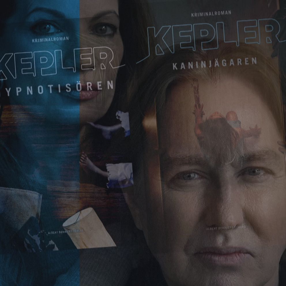 En överblick av Lars Keplers bokomslag med titlarna ”Elvittnet” och ”Kaninjägaren”.
