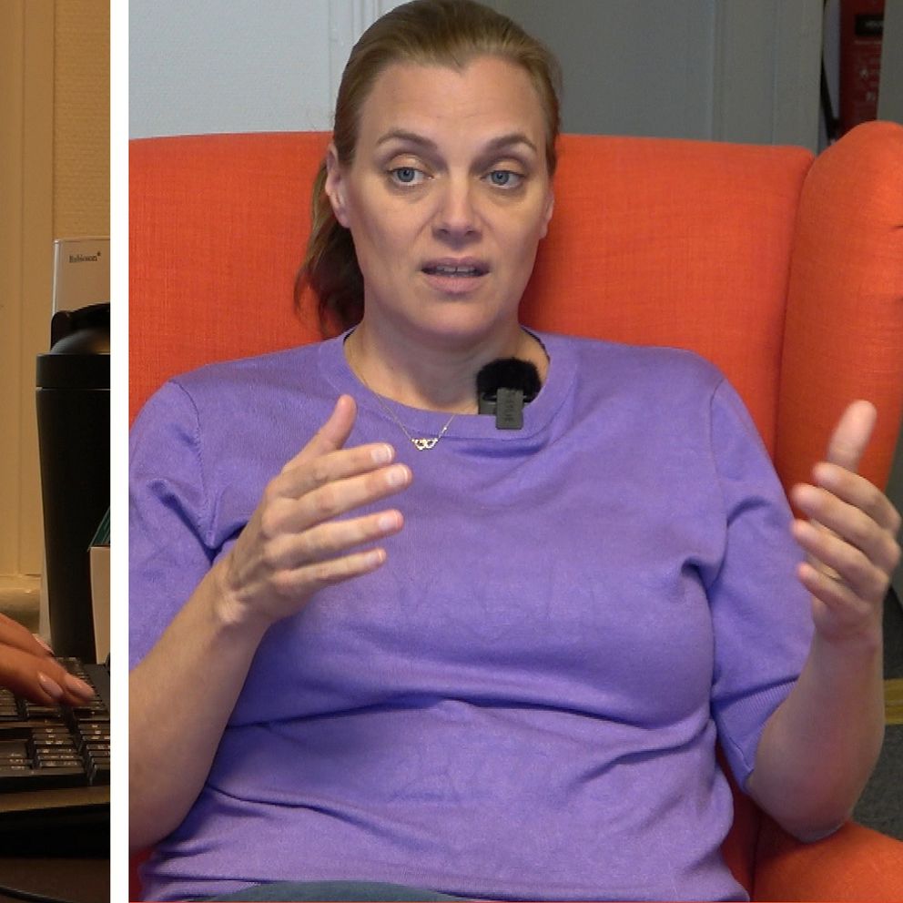 Händer vid tangentbord, Maria Bråth som är vice vd för Brath i Örnskölsdvik.