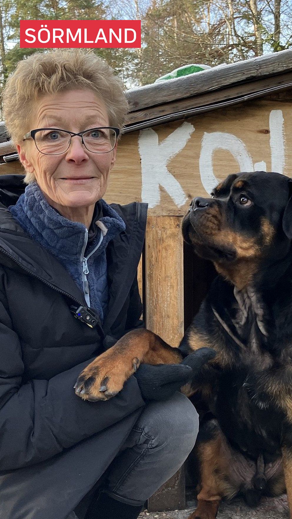 Hunden Snut och sin matte.