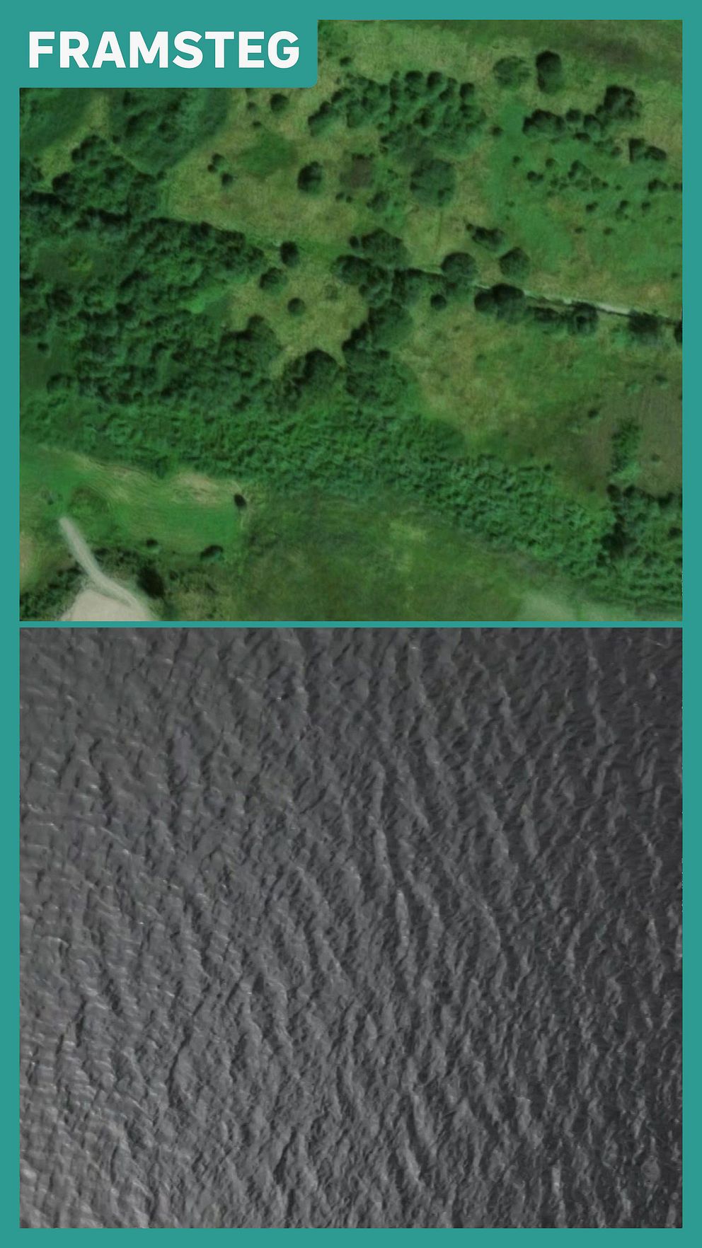 Före- och efterbild av Tomtasjön norr om Uppsala, från torrlagd mark till återställd sjö.