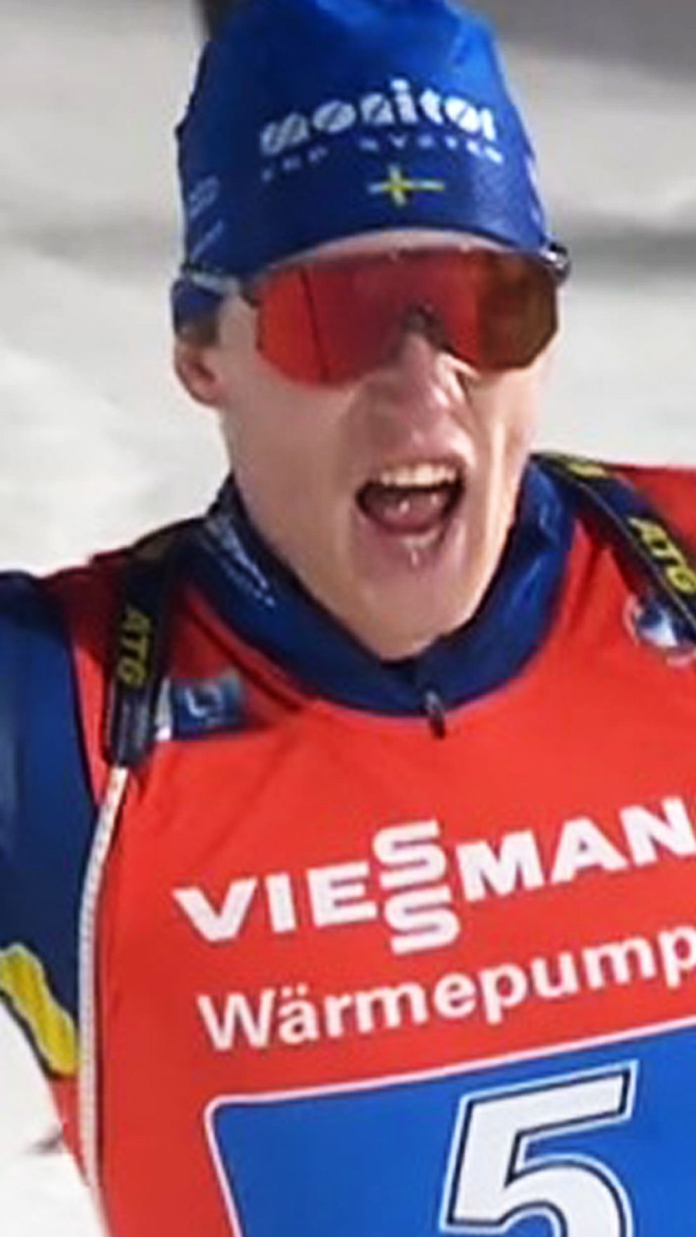 Skidskytte-VM: Här firar Sebasitan Samuelsson VM-guldet i herrarnas stafett
