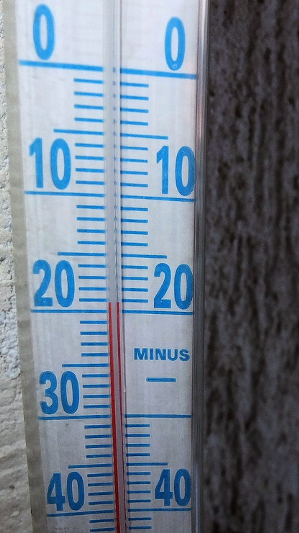 En termometer visar 20 minusgrader