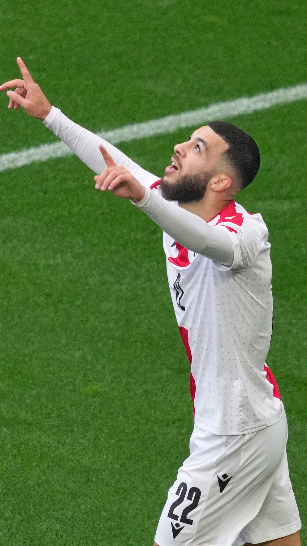 Georgisk spelare firar