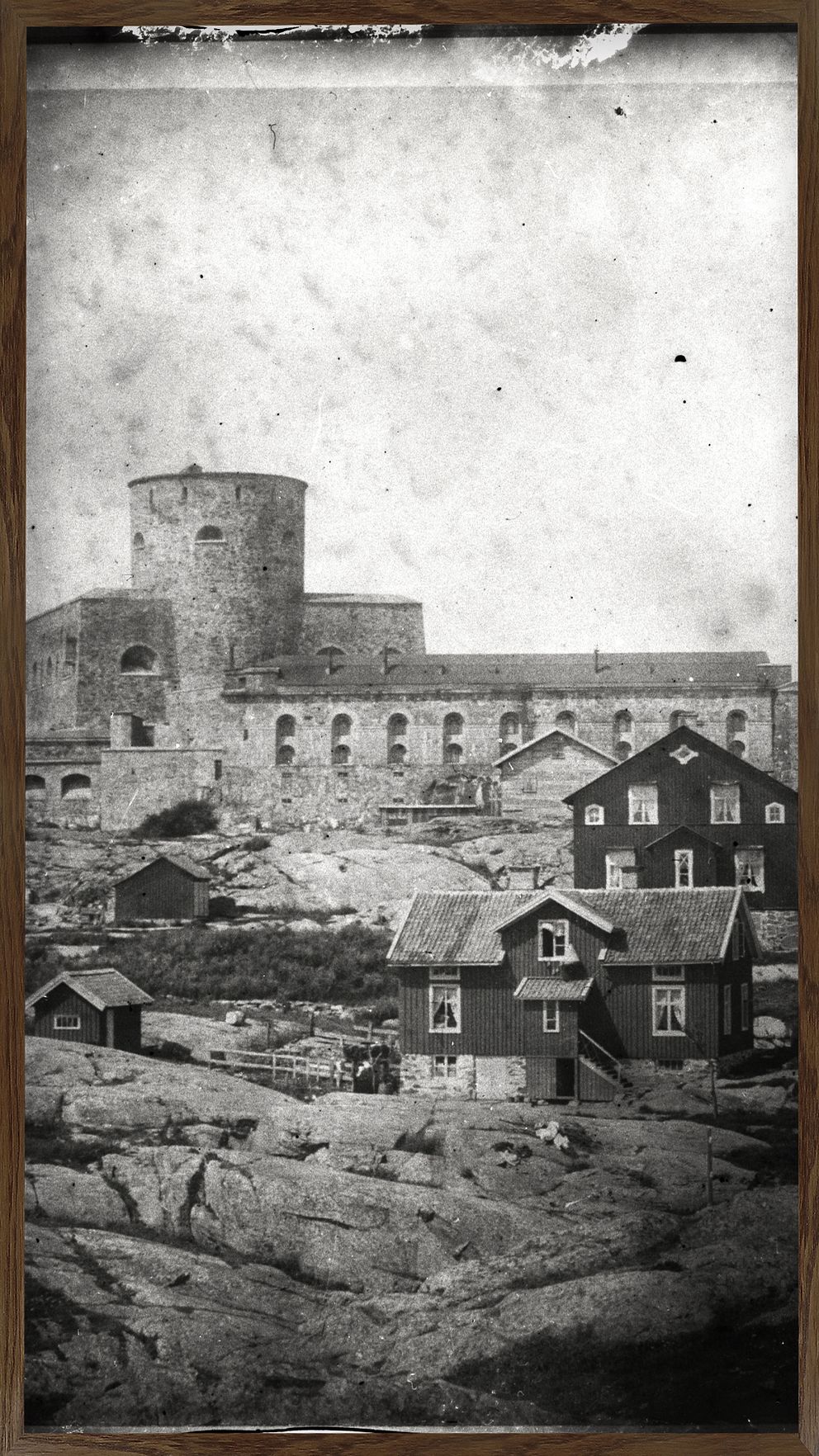 Gammal bild på fästningen på Marstrand