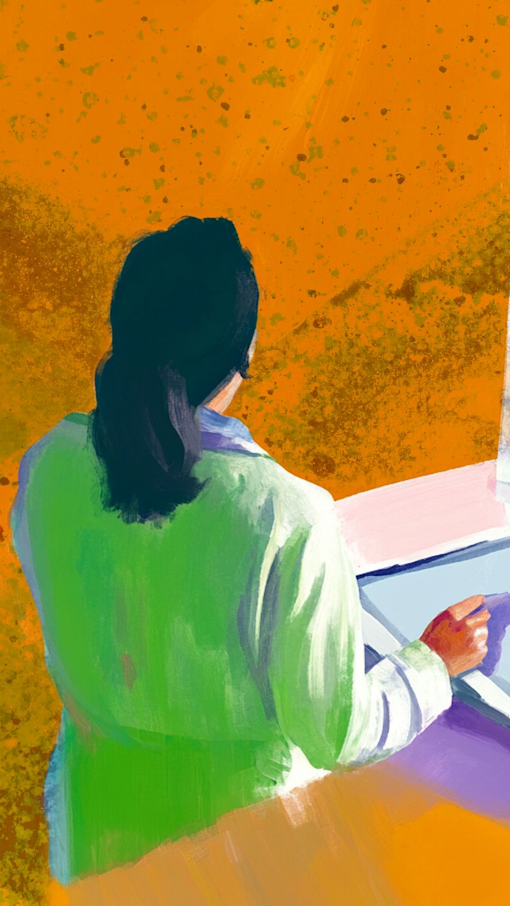 Illustration av läkare bakifrån.