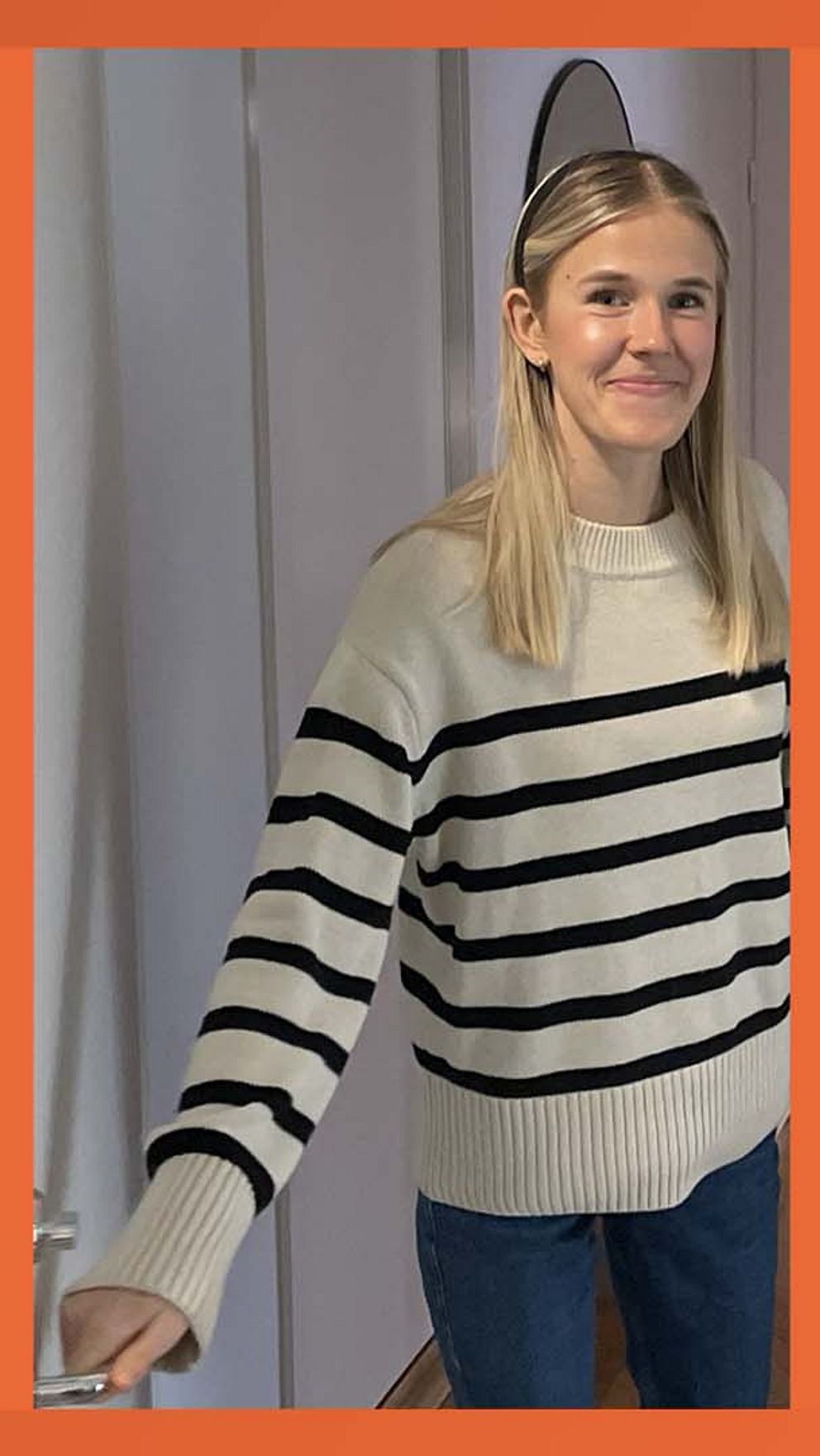Tredelad bild. Vänster: Kvinna sitter i fåtölj. Mitten: Kvinna vid dörr. Höger: Modern vardagsrumsinteriör.