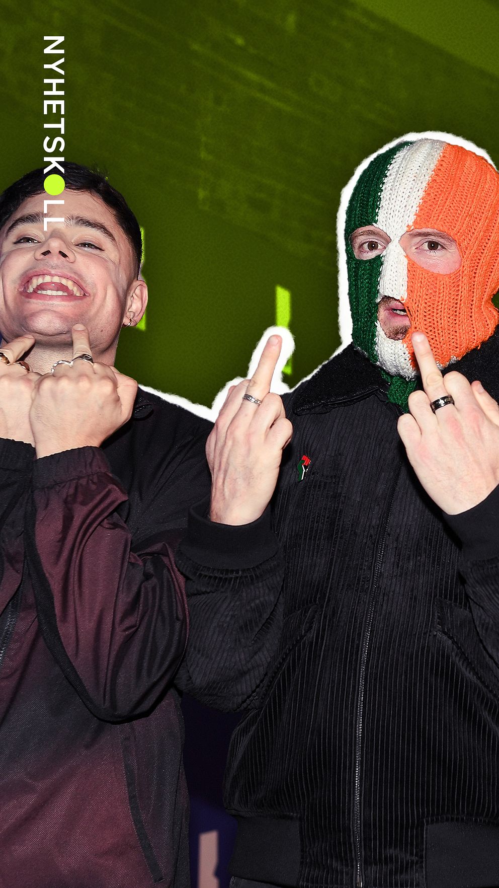 I ett upprop i Expressen skriver man att festivalen Way Out West ger ”hatet en plattform” om den irländska rapgruppen Kneecap tillåts uppträda där i sommar, vilket är planerat. Flera arrangörer har redan avbokat trion som utreds för terrorbrott av brittisk polis då de bland annat påstås ha hyllat terrorklassade Hamas och Hizbollah. I bilden: Två av tre medlemmar i rapgruppen Kneecap.