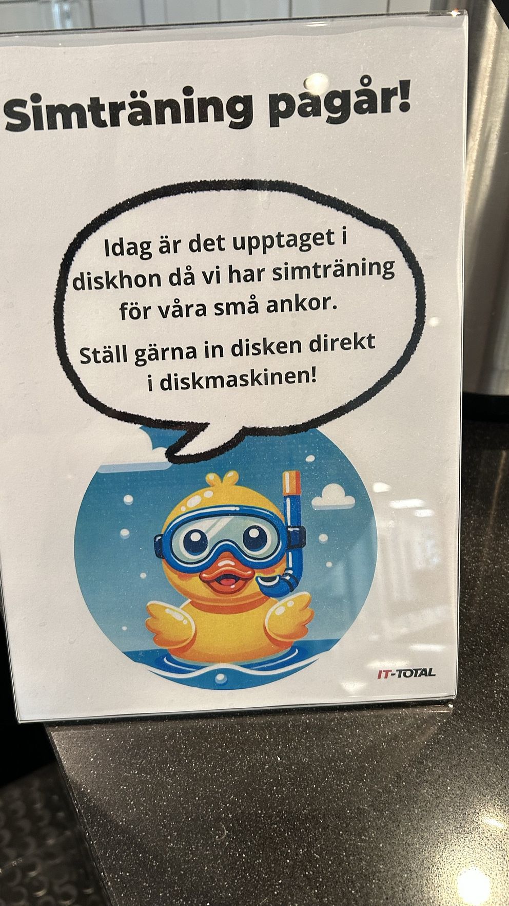 Affisch simträning för ankor