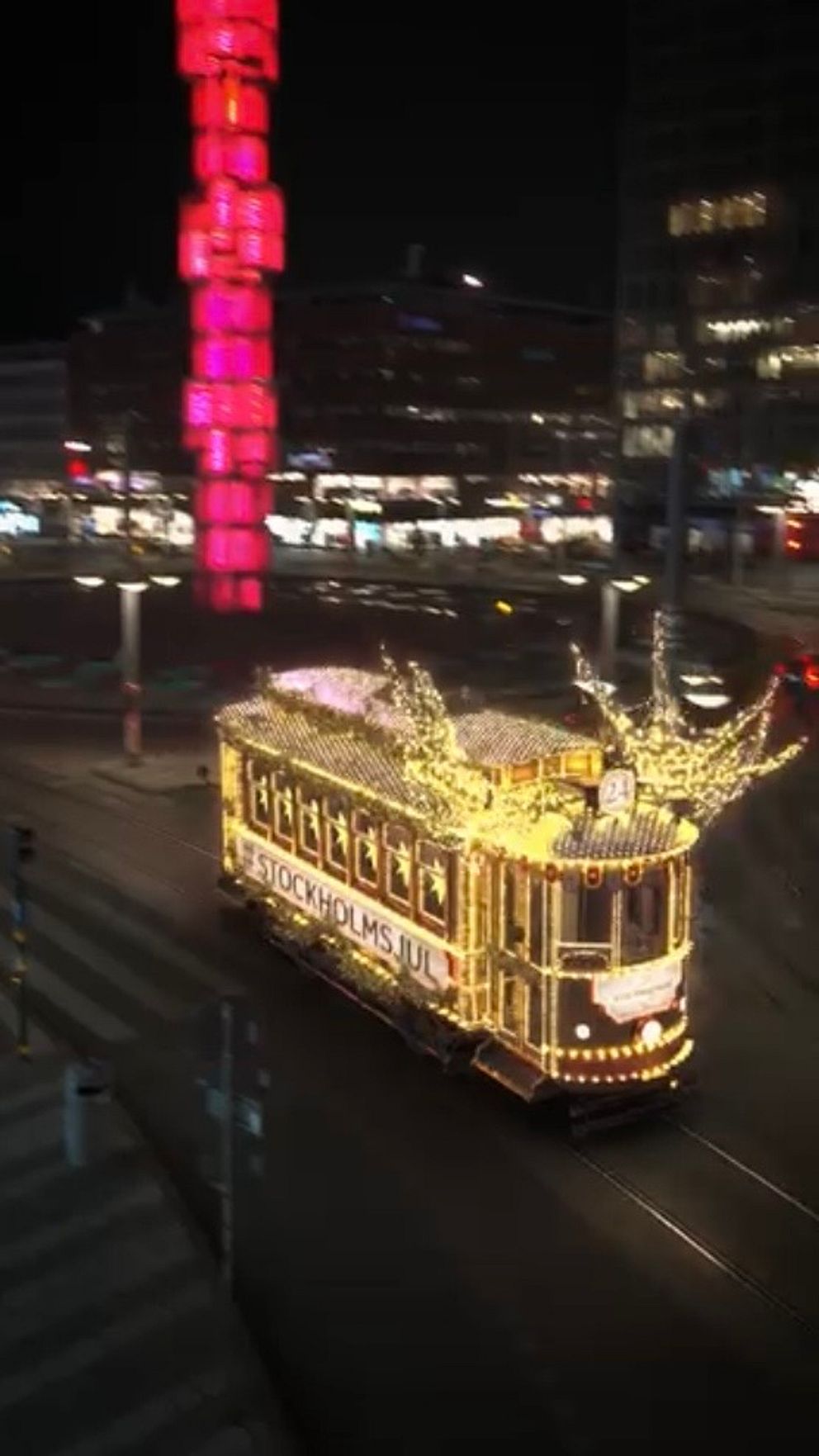 Stockholmsjul har 3D-animerat en spårvagn