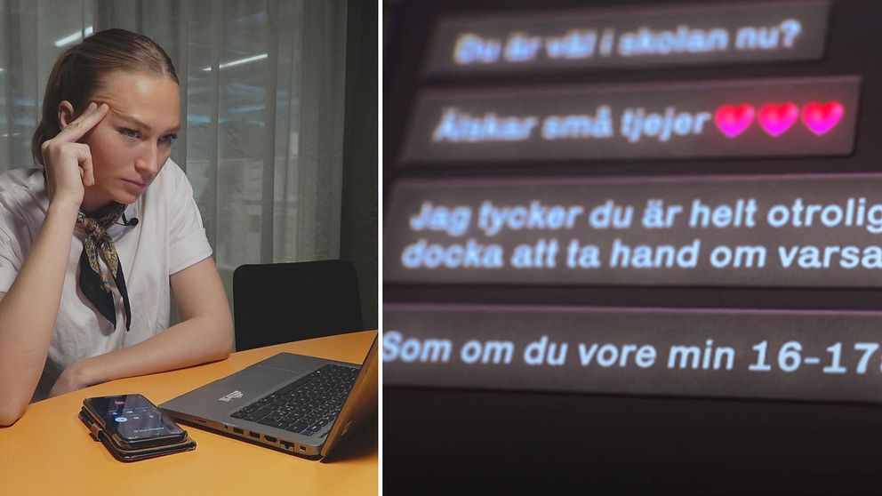 Reporter Nellie Erberth och screenshot från chatt