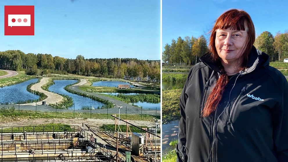 Nya vattenparken i Smedjebacken till vänster och projektledare Martina Andersson till höger.