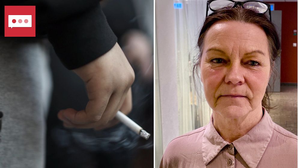 Ungdom med cigarett på ett Sis-hem. Elisabeth Kántor på socialförvaltningen i Eskilstuna.