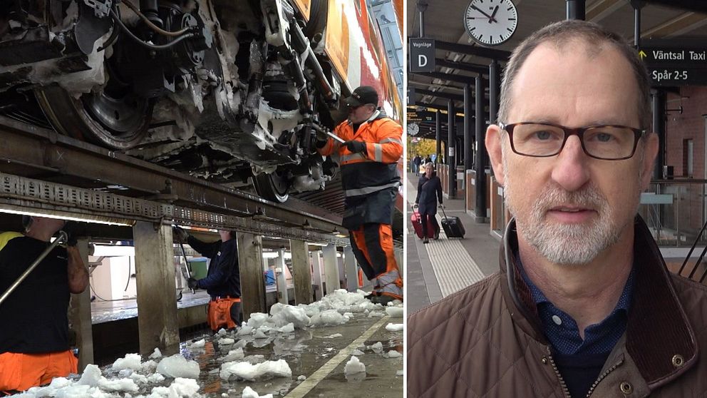nerisat tåg avisning av lok Mattias Näsström Östgötatrafiken Östgötapendeln