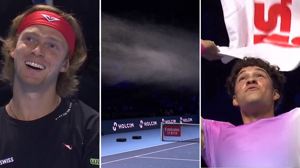 Ben Shelton vann över Andrej Rublev på ATP-touren.