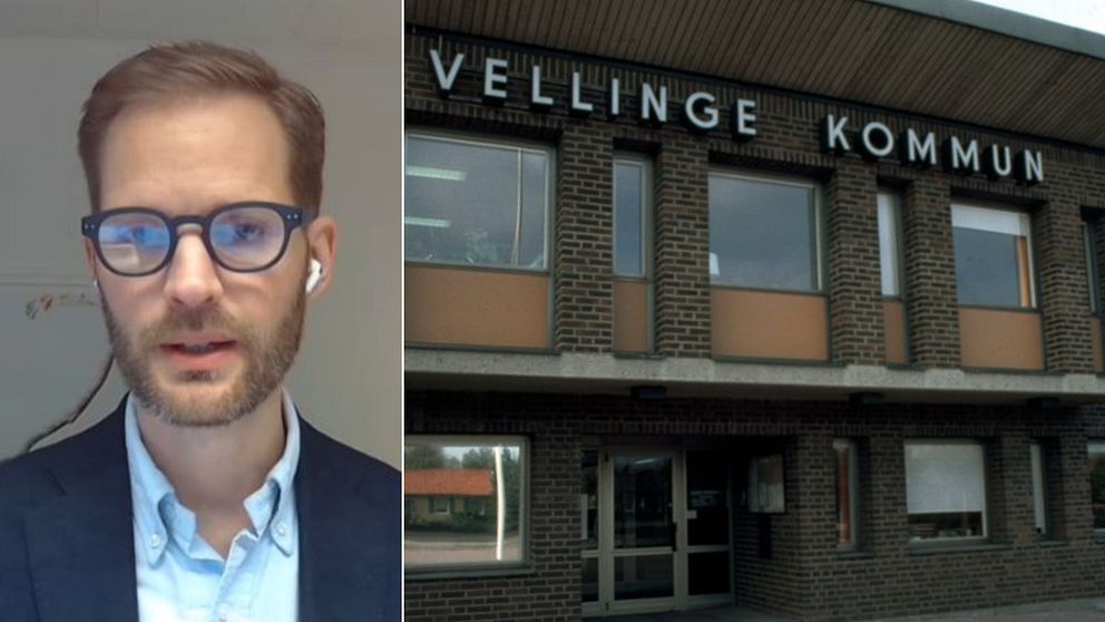 Vellinges IT-chef Thomas Jarbo och kommunhuset