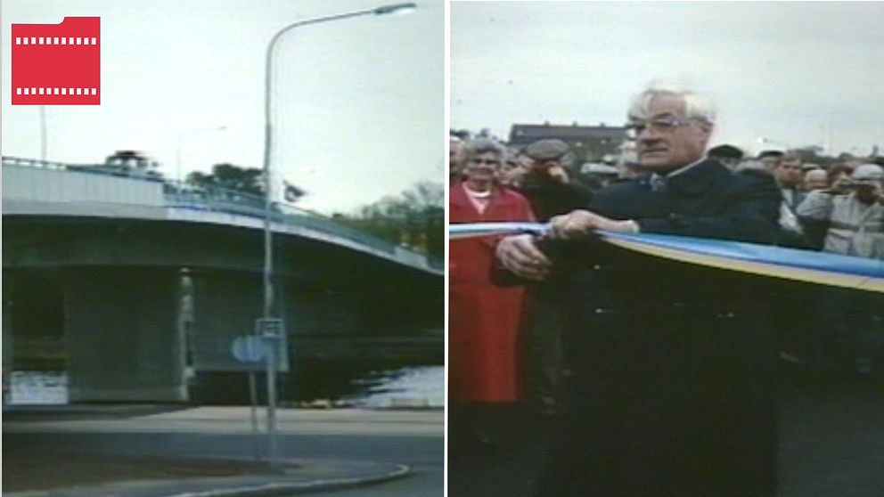 Söderbron i Falkenberg invigdes 9 oktober 1986. Bandet klipptes av dåvarande kommunrådet Arne Andersson (C).